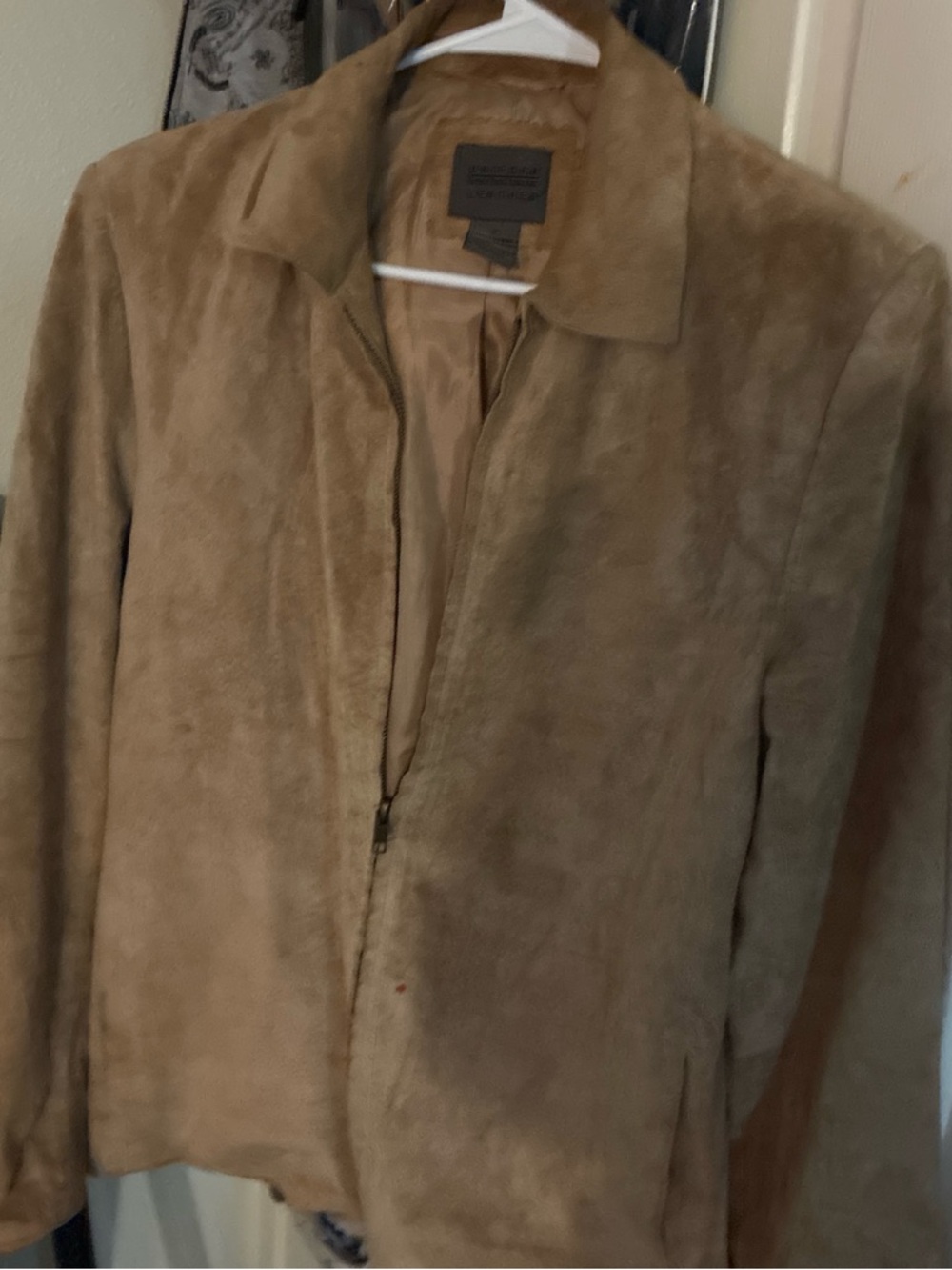 JohnPaulRichard Suede Zip-Front Jacket - Light Brown